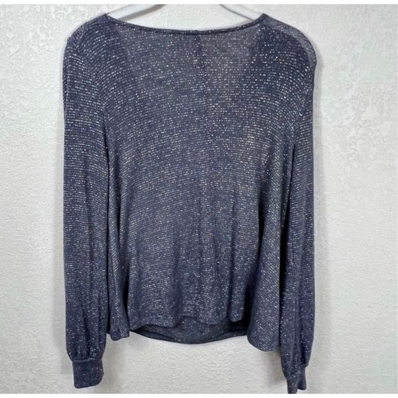 Free People Metallic Gray Palmer Cowl Neck Top Size Small - Picture 8 of 8